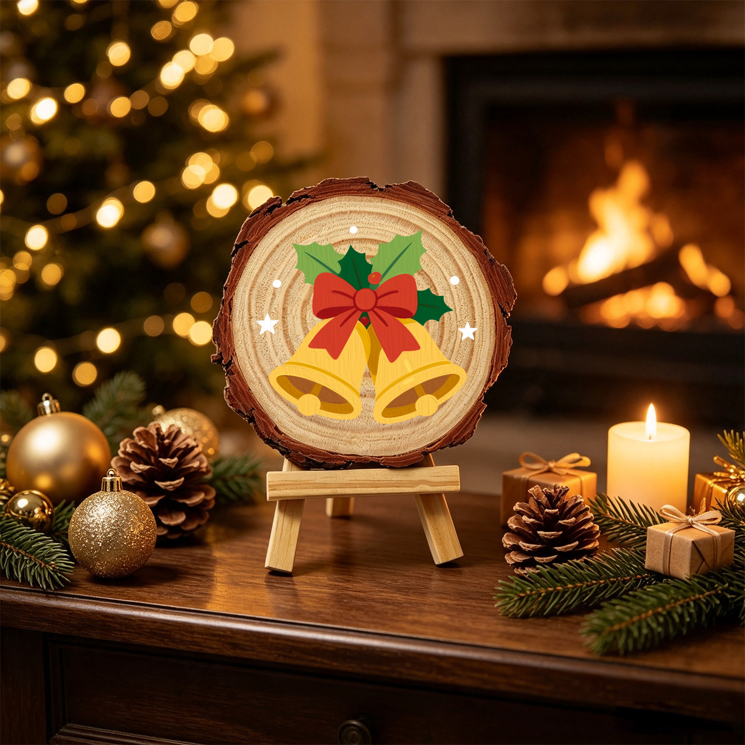 DIY Wood Art Paint by Number Kit | Christmas Bells