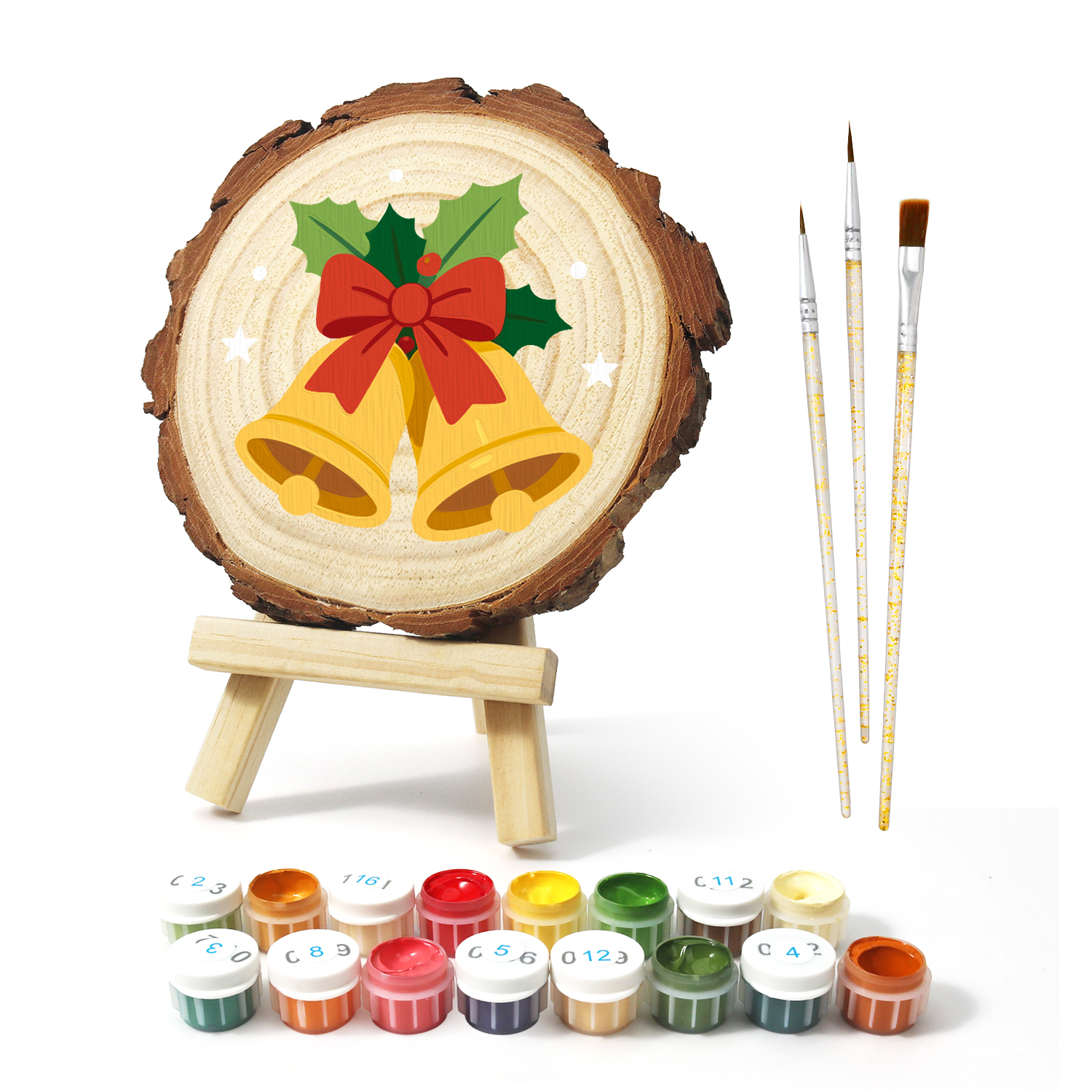 DIY Wood Art Paint by Number Kit | Christmas Bells