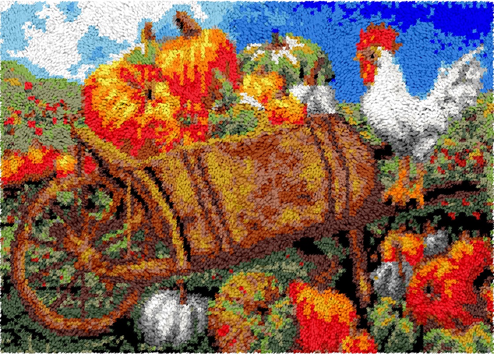 Halloween Pumpkins Rug Making Latch Hooking Kit