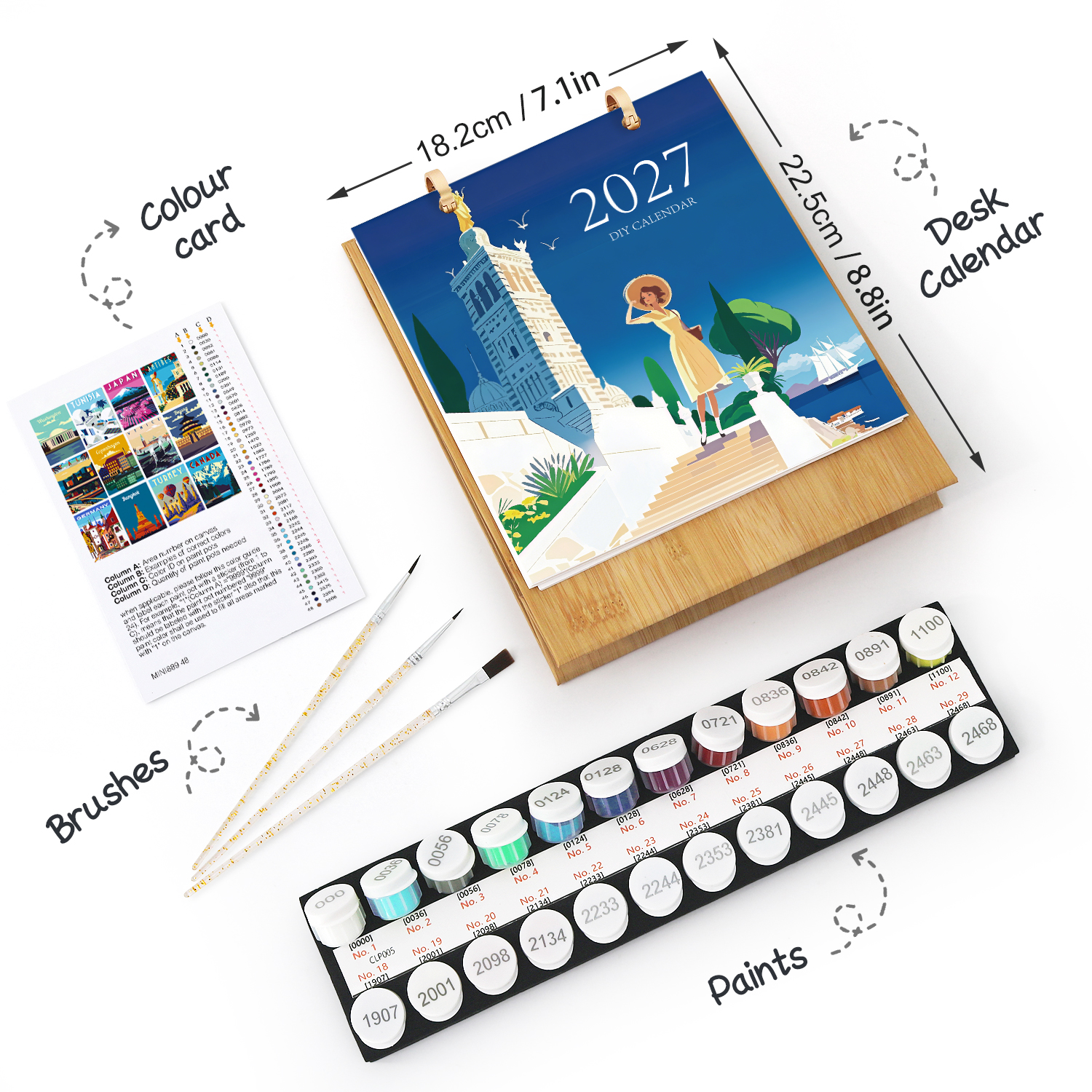 2027 Paint By Number Calendar – Travel