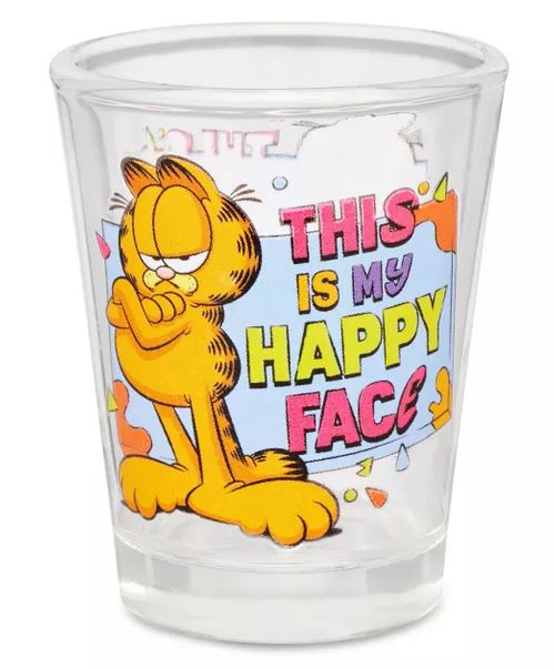 This is My Happy Face Garfield Shot Glass - 1.5 oz