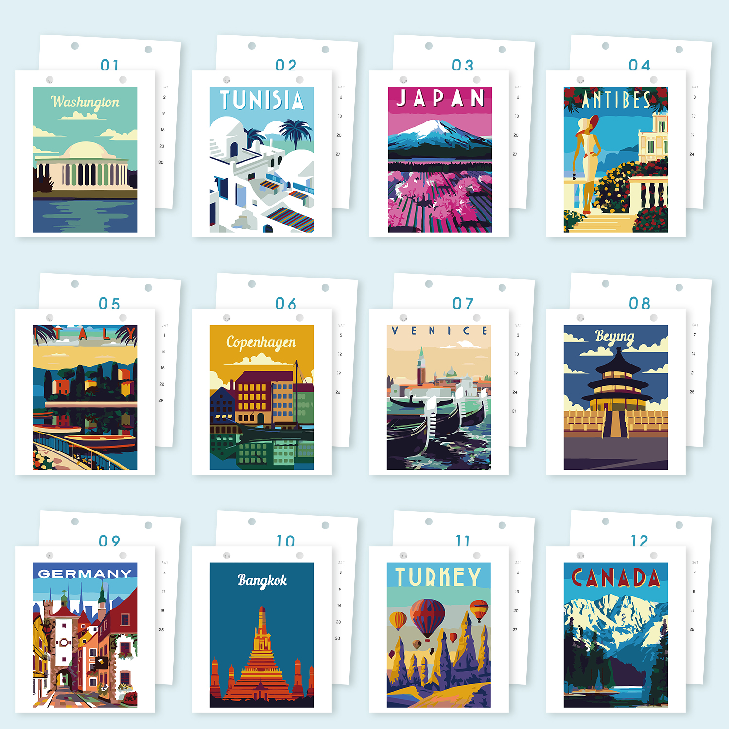 2027 Paint By Number Calendar – Travel