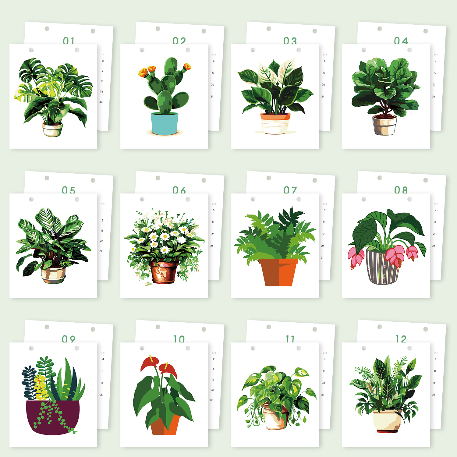 2027 Paint By Number Calendar – Plants