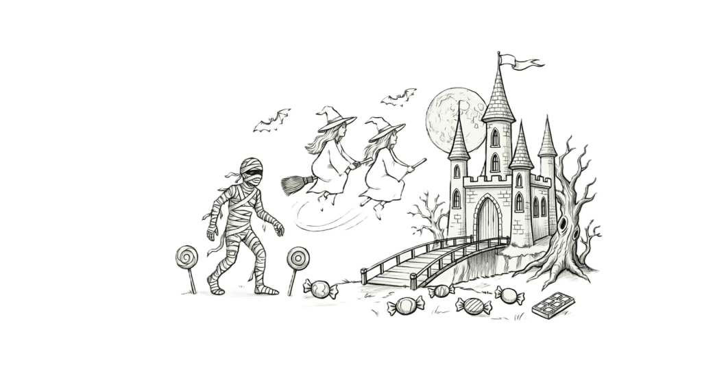 Halloween Castle Coloring Page