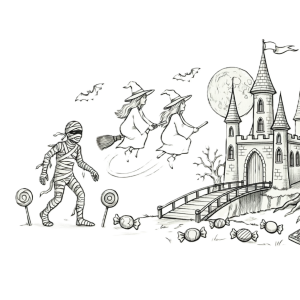 Halloween Castle Coloring Page