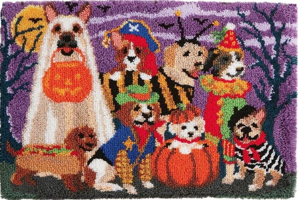 Halloween Dogs Rug Making Latch Hooking Kit