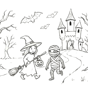 Halloween Night Coloring Page