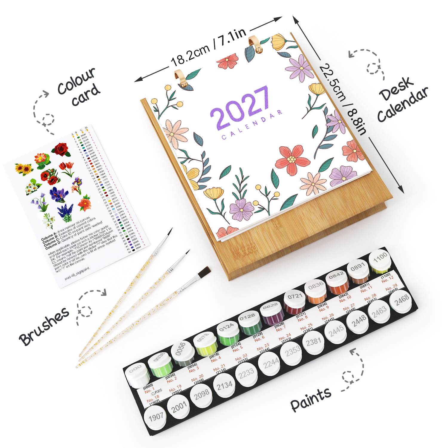 2027 Paint By Number Calendar – Flowers