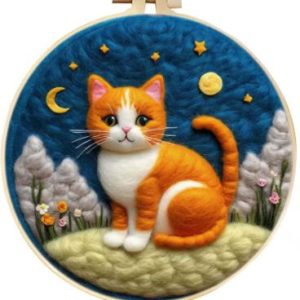 Orange Cat Needle Wool Felting Kit