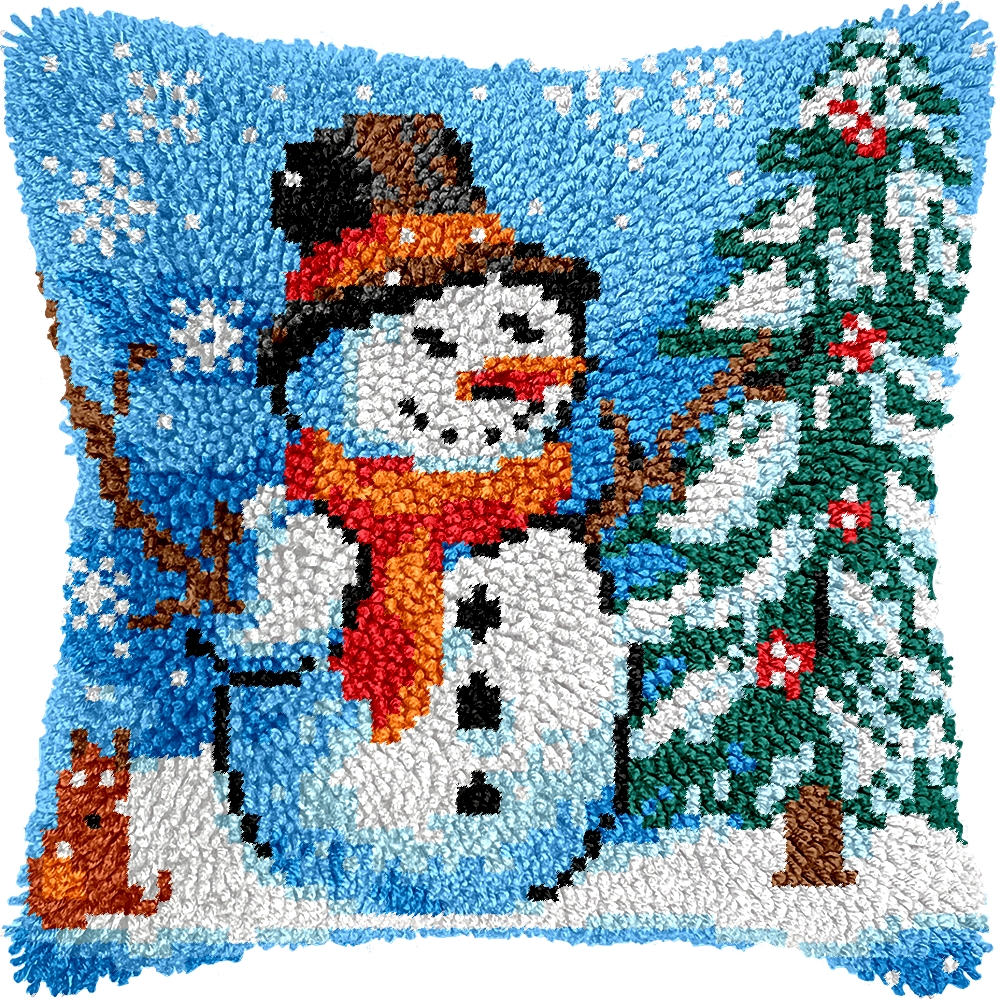 Snowman Tree | Pillow Latch Hooking Kit