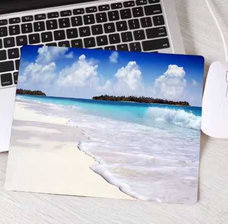 White Sandy Beach Natural Rubber Anti-slip Mouse Pad