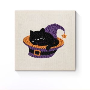 Cat In Hat Halloween Punch Needle Kit