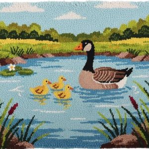 Pond Goose Family Rug Making Latch Hooking Kit