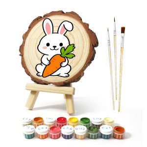 Rabbit with Carrot DIY Wood Art Paint by Number Kit