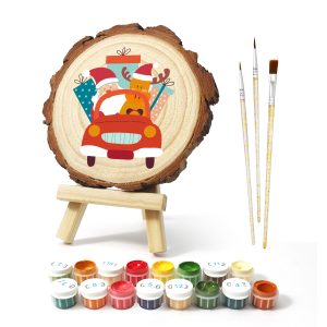 Reindeer Driving Car DIY Wood Art Paint by Number Kit