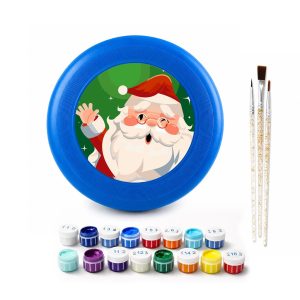 Santa Waving PBN Frisbee