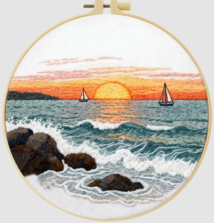 Sea Cross Stitching Kit for Beginners