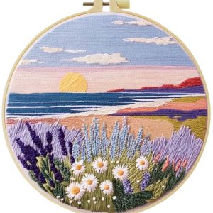 Beach Flowers Cross Stitching Kit for Beginners