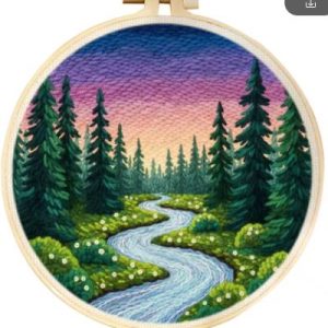 River In Forest Punch Needle Kit