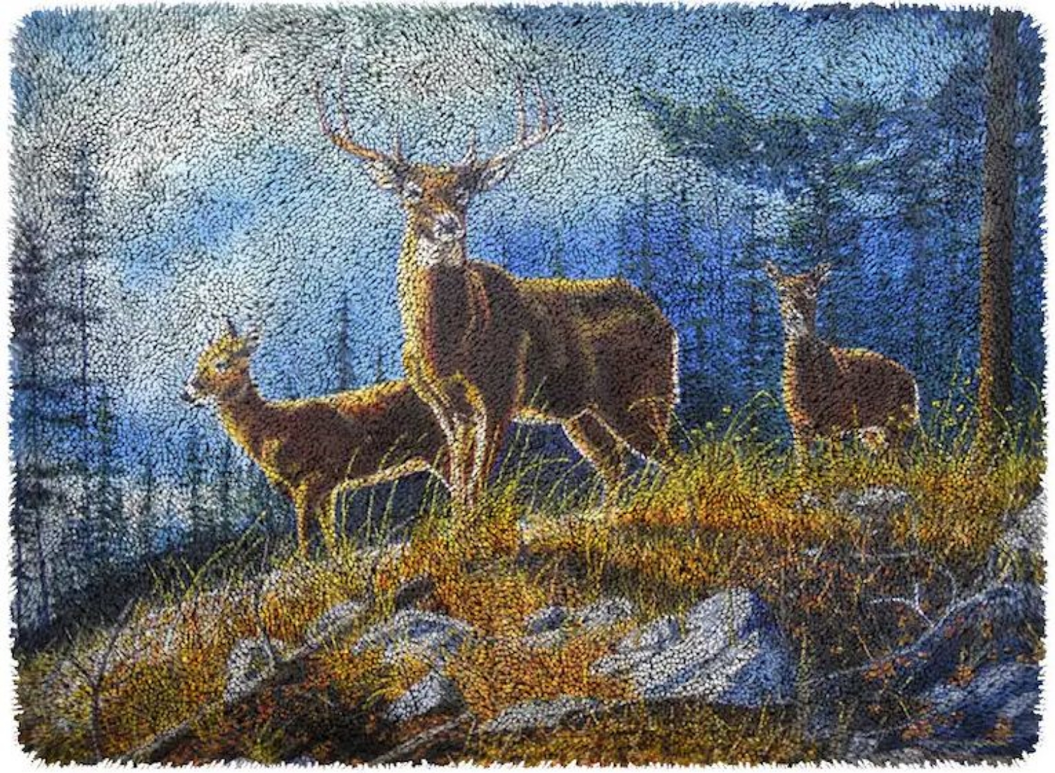 Three Deer Rug Making Latch Hooking Kit