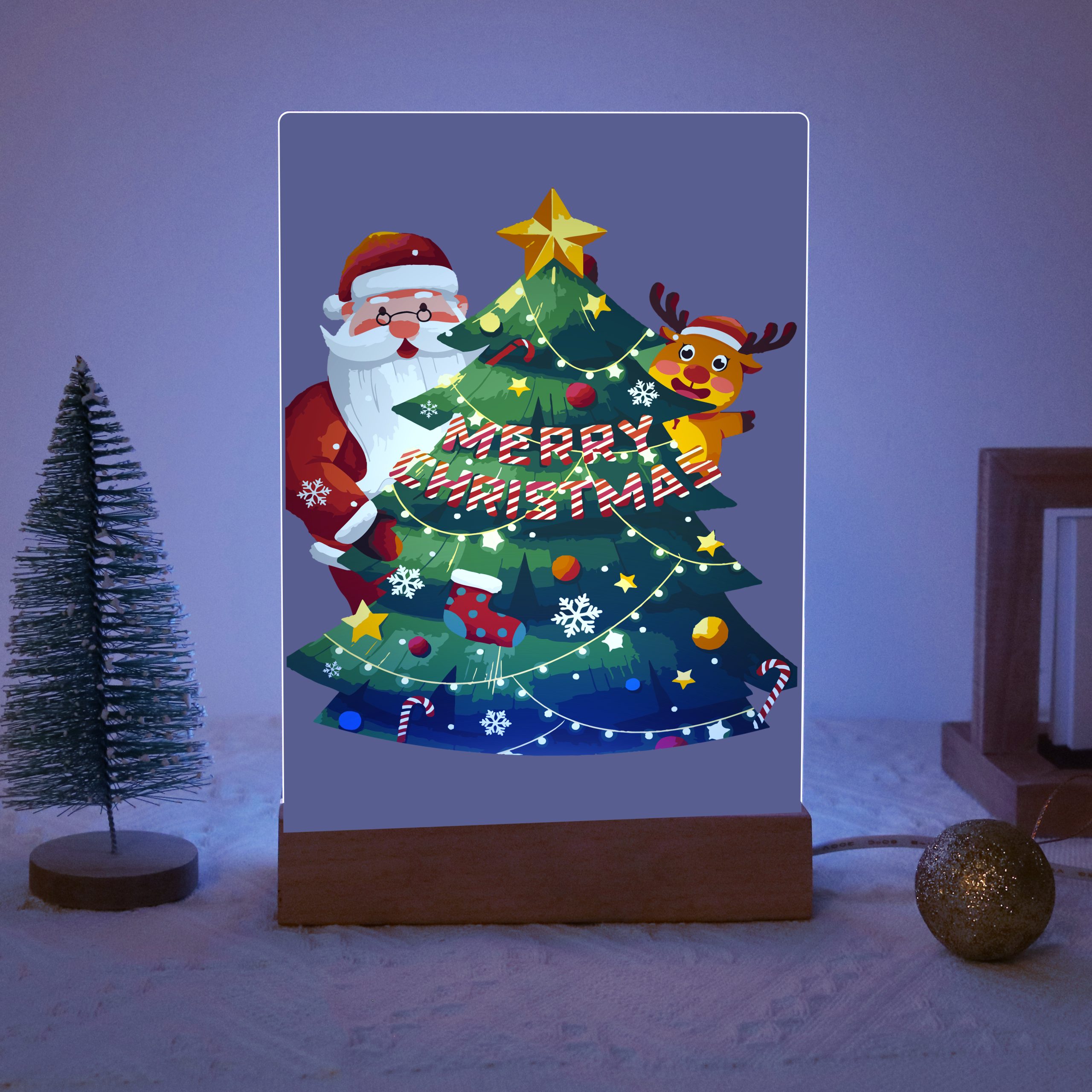 LED Light Paint By Number Christmas Tree Santa