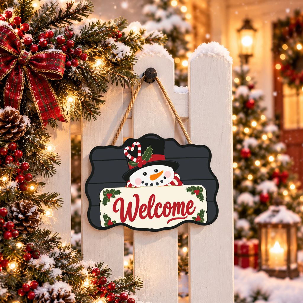 Wooden Christmas Paint by Number Sign | Welcome Snowman - Image 4