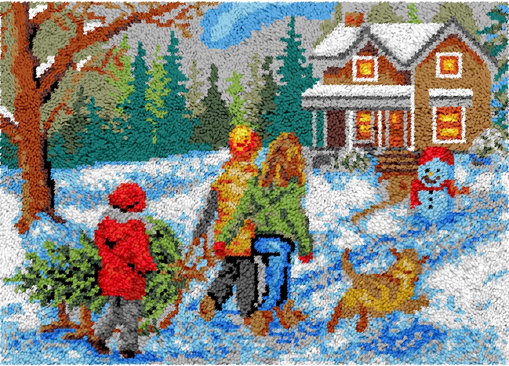 Bringing Home Christmas Tree Rug Making Latch Hooking Kit