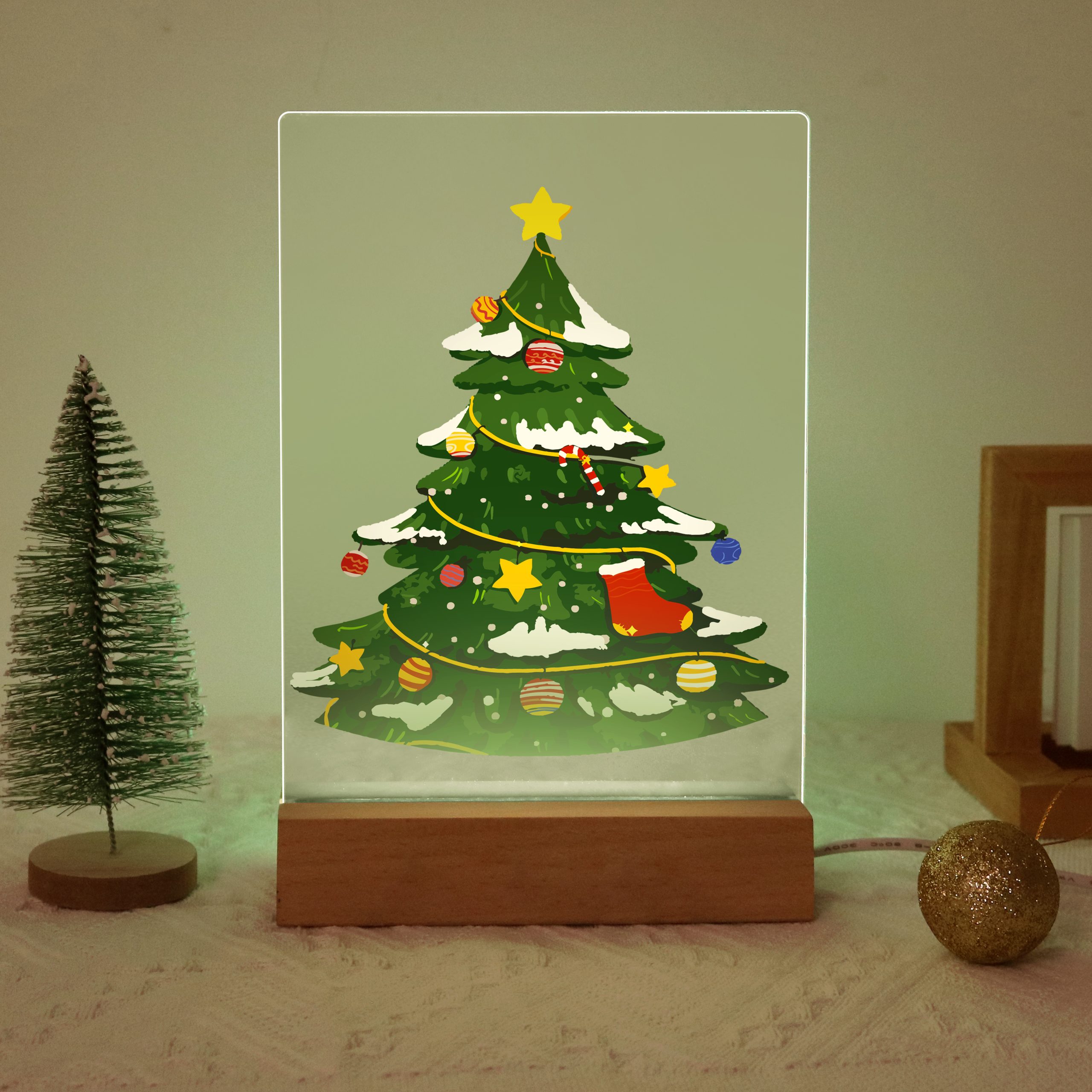 LED Light Paint By Number Christmas Tree