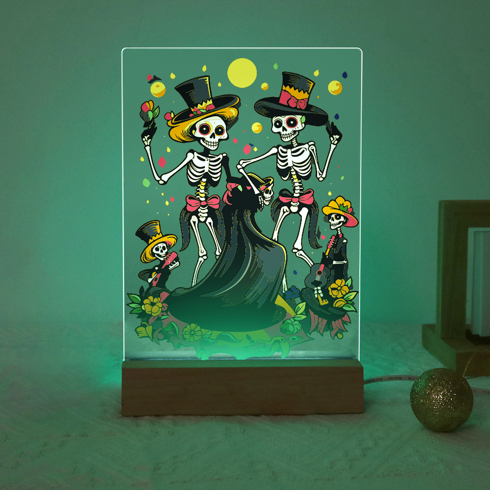 LED Light Paint By Number Dancing Skeletons