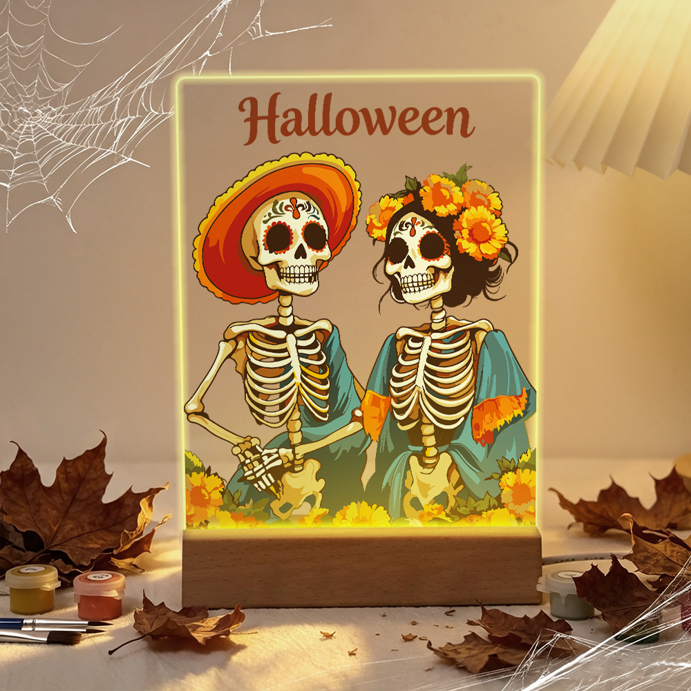 LED Light Paint By Number Skeletons Couple