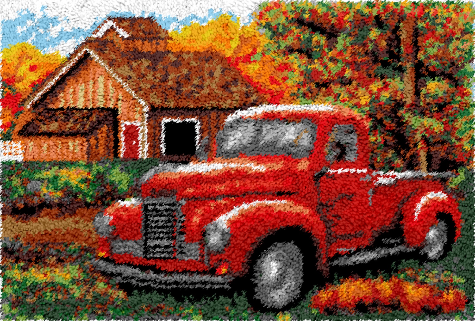 Vintage Truck Rug Making Latch Hooking Kit
