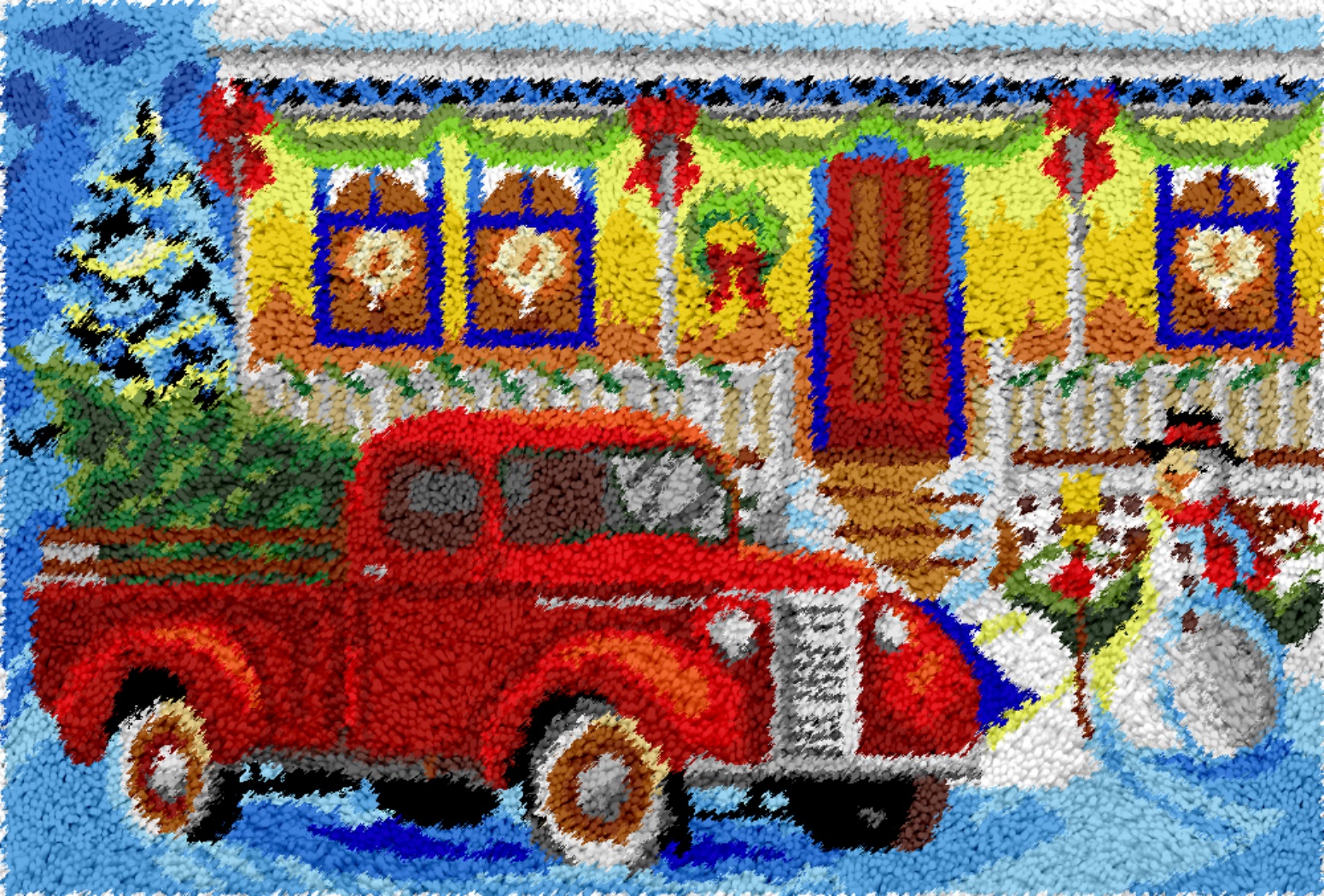 Vintage Xmas Rug Making Latch Hooking Kit